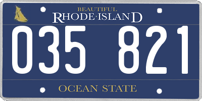 RI license plate 035821