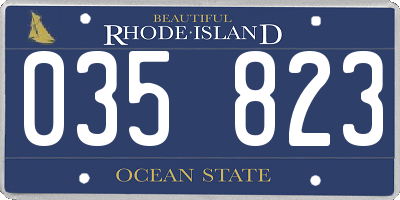 RI license plate 035823