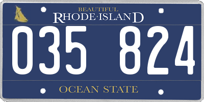 RI license plate 035824