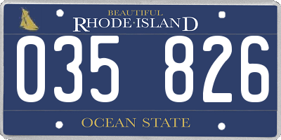 RI license plate 035826