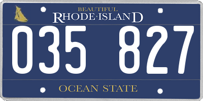 RI license plate 035827