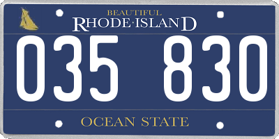 RI license plate 035830