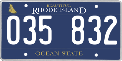 RI license plate 035832