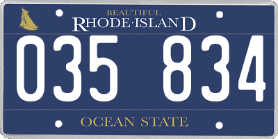 RI license plate 035834