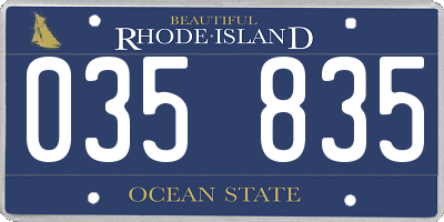 RI license plate 035835