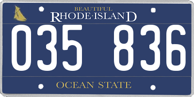 RI license plate 035836