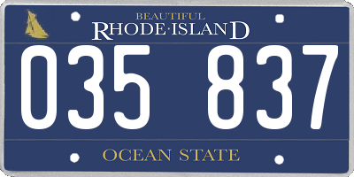 RI license plate 035837