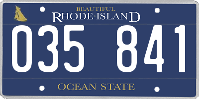 RI license plate 035841