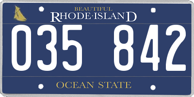RI license plate 035842
