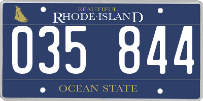 RI license plate 035844