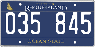RI license plate 035845