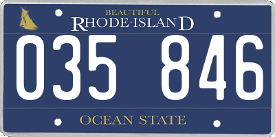RI license plate 035846