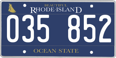 RI license plate 035852