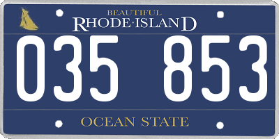 RI license plate 035853