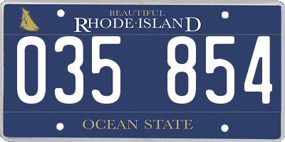 RI license plate 035854