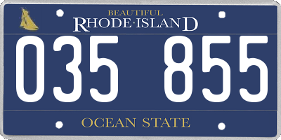 RI license plate 035855