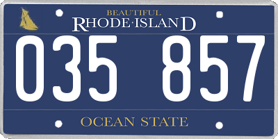 RI license plate 035857