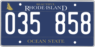 RI license plate 035858