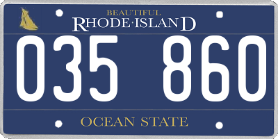 RI license plate 035860