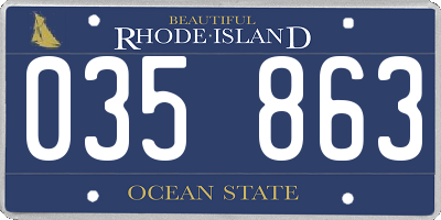 RI license plate 035863