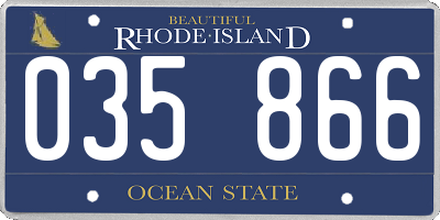 RI license plate 035866