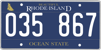 RI license plate 035867