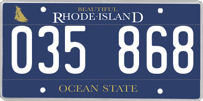 RI license plate 035868
