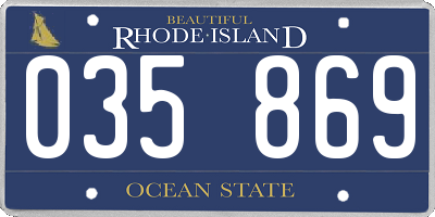 RI license plate 035869