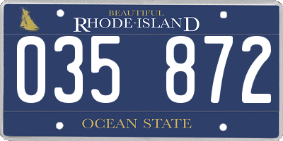 RI license plate 035872