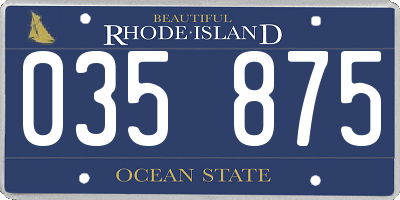 RI license plate 035875