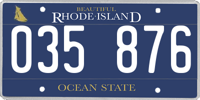 RI license plate 035876