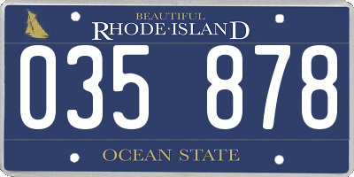 RI license plate 035878