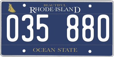 RI license plate 035880