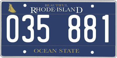 RI license plate 035881