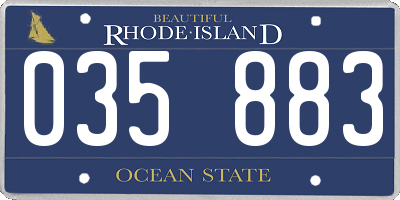 RI license plate 035883