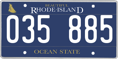 RI license plate 035885