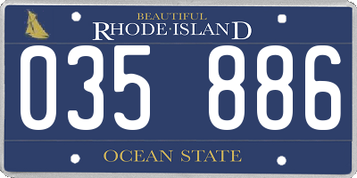 RI license plate 035886