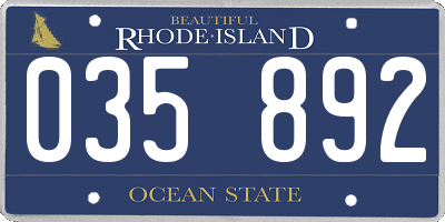 RI license plate 035892