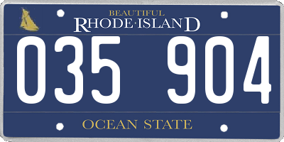 RI license plate 035904