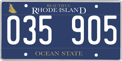 RI license plate 035905
