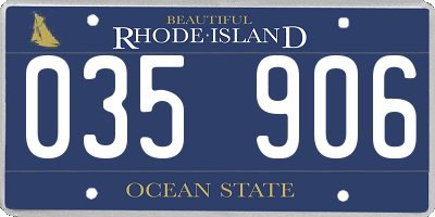 RI license plate 035906