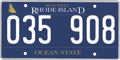 RI license plate 035908