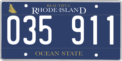 RI license plate 035911