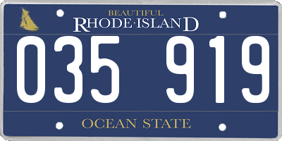 RI license plate 035919