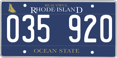 RI license plate 035920