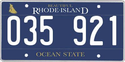 RI license plate 035921