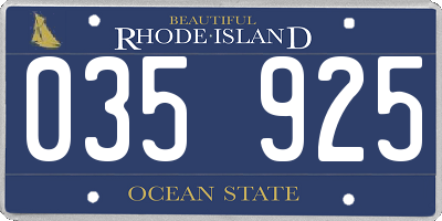 RI license plate 035925