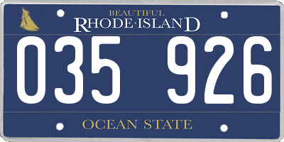 RI license plate 035926