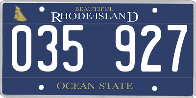 RI license plate 035927