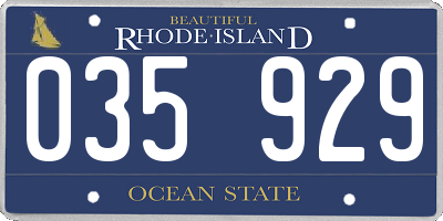 RI license plate 035929